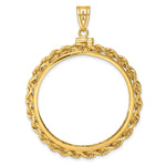 Lade das Bild in den Galerie-Viewer, 14K Yellow Gold Rope Edge 4 Ducat Coin Bezel Holder Pendant Charm Screw Top Fits 39.5 mm Coins