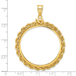 Load image into Gallery viewer, 14K Yellow Gold Rope Edge US $20 Dollar Liberty Saint-Gaudens Coin Bezel Holder Pendant Charm Screw Top Fits 34.2 mm Coins