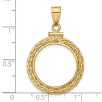 Load image into Gallery viewer, 14K Yellow Gold Wheat Chain US $2.50 Dollar Liberty Indian Barber Dime Mercury Dime Coin Bezel Holder Pendant Charm Screw Top Fits 17.8 mm Coins