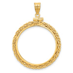 Kép betöltése a galériamegjelenítőbe: 14K Yellow Gold Wheat Chain 1/2 oz Maple Leaf Australian Nugget Kangaroo Koala Coin Bezel Holder Pendant Charm Screw Top Fits 25 mm Coins