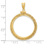 Kép betöltése a galériamegjelenítőbe: 14K Yellow Gold Wheat Chain 1/2 oz Maple Leaf Australian Nugget Kangaroo Koala Coin Bezel Holder Pendant Charm Screw Top Fits 25 mm Coins