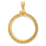 Kép betöltése a galériamegjelenítőbe: 14K Yellow Gold Wheat Chain 1/2 oz Maple Leaf Australian Nugget Kangaroo Koala Coin Bezel Holder Pendant Charm Screw Top Fits 25 mm Coins