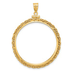 Load image into Gallery viewer, 14K Yellow Gold Wheat Chain Old US Series 1 oz Panda Australian Nugget Kangaroo Koala Coin Bezel Holder Pendant Charm Screw Top Fits 32 mm Coins