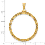 Load image into Gallery viewer, 14K Yellow Gold Wheat Chain Old US Series 1 oz Panda Australian Nugget Kangaroo Koala Coin Bezel Holder Pendant Charm Screw Top Fits 32 mm Coins