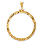 Load image into Gallery viewer, 14K Yellow Gold Wheat Chain Old US Series 1 oz Panda Australian Nugget Kangaroo Koala Coin Bezel Holder Pendant Charm Screw Top Fits 32 mm Coins