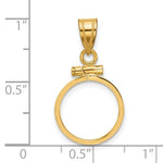 Load image into Gallery viewer, 10K Yellow Gold US $1 Dollar Type 1 Mexican 2 Peso Coin Bezel Holder Pendant Screw Top Fits 13 mm Coins