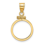 Charger l'image dans la galerie, 10K Yellow Gold US $1 Dollar Type 2 Coin Bezel Holder Pendant Screw Top Fits 15 mm Coins