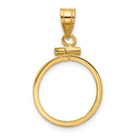 Load image into Gallery viewer, 10K Yellow Gold 1/10 oz Maple Leaf Philharmonic Australian Nugget Kangaroo Coin Bezel Holder Pendant Screw Top Fits 16 mm Coins