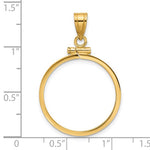 Lade das Bild in den Galerie-Viewer, 10K Yellow Gold 1/4 oz American Eagle Panda 2 Rand US $5 Dollar Jamestown Coin Bezel Holder Pendant Screw Top Fits 22 mm Coins