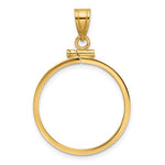 Lade das Bild in den Galerie-Viewer, 10K Yellow Gold 1/4 oz American Eagle Panda 2 Rand US $5 Dollar Jamestown Coin Bezel Holder Pendant Screw Top Fits 22 mm Coins