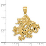 Ladda upp bild till gallerivisning, 14k Yellow Gold Dragon Pendant Charm