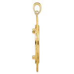 Load image into Gallery viewer, 14K Yellow Gold Greek Key Rope Diamond Cut 1 oz American Eagle Cat Krugerrand Coin Bezel Holder Pendant Charm Prong Fits 32.7 mm Coins