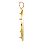 Load image into Gallery viewer, 14K Yellow Gold Diamond Cut And Black Enamel Greek Key Old US Series 1 oz Panda Australian Nugget Kangaroo Koala Coin Bezel Holder Pendant Charm Prong Fits 32 mm Coins