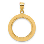 Load image into Gallery viewer, 14K Yellow Gold And Black Enamel Greek Key 1/10 oz American Eagle Krugerrand Coin Bezel Holder Pendant Charm Prong Fits 16.5 mm Coins