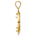 Load image into Gallery viewer, 14K Yellow Gold And Black Enamel Greek Key 1/4 oz American Eagle Panda 2 Rand US $5 Jamestown Coin Bezel Holder Pendant Charm Prong Fits 22 mm Coins