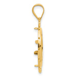 Load image into Gallery viewer, 14K Yellow Gold Textured Greek Key 1/10 oz American Eagle Krugerrand Coin Bezel Holder Pendant Charm Prong Fits 16.5 mm Coins