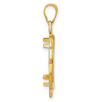 Load image into Gallery viewer, 14K Yellow Gold Textured Greek Key US Dime 1/10 oz Panda Cat Coin Bezel Holder Pendant Charm Prong Fits 18 mm Coins