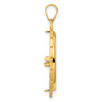 Load image into Gallery viewer, 14K Yellow Gold Textured Greek Key 1/4 oz American Eagle Panda 2 Rand US $5 Jamestown Coin Bezel Holder Pendant Charm Prong Fits 22 mm Coins