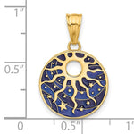 Carregar imagem no visualizador da galeria, 14k Yellow Gold Enamel Celestial Sun Stars Cosmos Cosmic Pendant Charm