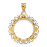 Lade das Bild in den Galerie-Viewer, 14K Yellow Gold 1/10 oz American Eagle 1/10 oz Krugerrand Coin Holder Fancy Scalloped Border Prong Bezel Pendant Charm for 16.5mm Coins