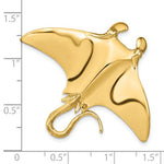 Carica l'immagine nel visualizzatore di Gallery, 14k Yellow Gold Manta Ray Stingray Chain Slide Large Pendant Charm