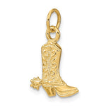 Load image into Gallery viewer, 14k Yellow Gold Boot with Spur 3D Pendant Charm