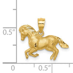 Load image into Gallery viewer, 14K Yellow Gold Horse Diamond Cut Pendant Charm