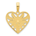 Kép betöltése a galériamegjelenítőbe: 14K Yellow Gold Fancy Floral Heart Pendant Charm