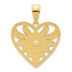 Ladda upp bild till gallerivisning, 14K Yellow Gold Fancy Floral Heart Pendant Charm