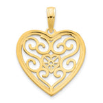 Load image into Gallery viewer, 14K Yellow Gold Fancy Heart in a Heart Pendant Charm