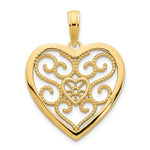 Load image into Gallery viewer, 14K Yellow Gold Fancy Heart in a Heart Pendant Charm