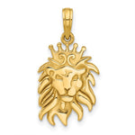 Ladda upp bild till gallerivisning, 14k Yellow Gold Lion Head with Crown Pendant Charm
