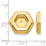 Load image into Gallery viewer, 14K Yellow Gold Polished Fancy Hexagon Earring Jackets
