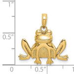 將圖片載入圖庫檢視器 14k Yellow Gold Sitting Frog Pendant Charm