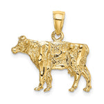 Ladda upp bild till gallerivisning, 14k Yellow Gold Cattle Cow 3D Pendant Charm