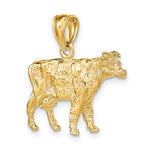 Ladda upp bild till gallerivisning, 14k Yellow Gold Cattle Cow 3D Pendant Charm