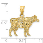 Ladda upp bild till gallerivisning, 14k Yellow Gold Cattle Cow 3D Pendant Charm