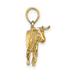 画像をギャラリービューアに読み込む, 14k Yellow Gold 3D Bull Pendant Charm
