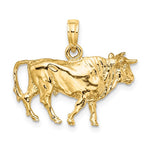 画像をギャラリービューアに読み込む, 14k Yellow Gold 3D Bull Pendant Charm