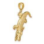 Carregar imagem no visualizador da galeria, 14k Yellow Gold Alligator Crocodile Moveable 3D Pendant Charm
