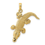 Carregar imagem no visualizador da galeria, 14k Yellow Gold Alligator Crocodile Moveable 3D Pendant Charm
