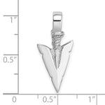 Indlæs billede til gallerivisning 14k White Gold Arrowhead 3D Pendant Charm