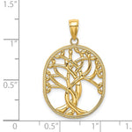 Load image into Gallery viewer, 14k Yellow Gold Tree of Life Celtic Knot Oval Pendant Charm
