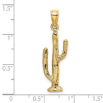 Load image into Gallery viewer, 14k Yellow Gold Saguaro Cactus 3D Pendant Charm
