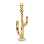 Load image into Gallery viewer, 14k Yellow Gold Saguaro Cactus 3D Pendant Charm
