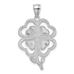 Load image into Gallery viewer, 14k White Gold Lucky Four-Leaf Clover Pendant Charm