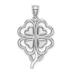 Load image into Gallery viewer, 14k White Gold Lucky Four-Leaf Clover Pendant Charm