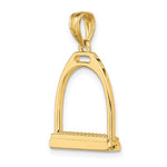Kép betöltése a galériamegjelenítőbe: 14k Yellow Gold Horse Stirrup 3D Pendant Charm