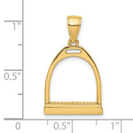 Kép betöltése a galériamegjelenítőbe: 14k Yellow Gold Horse Stirrup 3D Pendant Charm