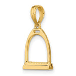 画像をギャラリービューアに読み込む, 14k Yellow Gold Horse Stirrup 3D Small Pendant Charm